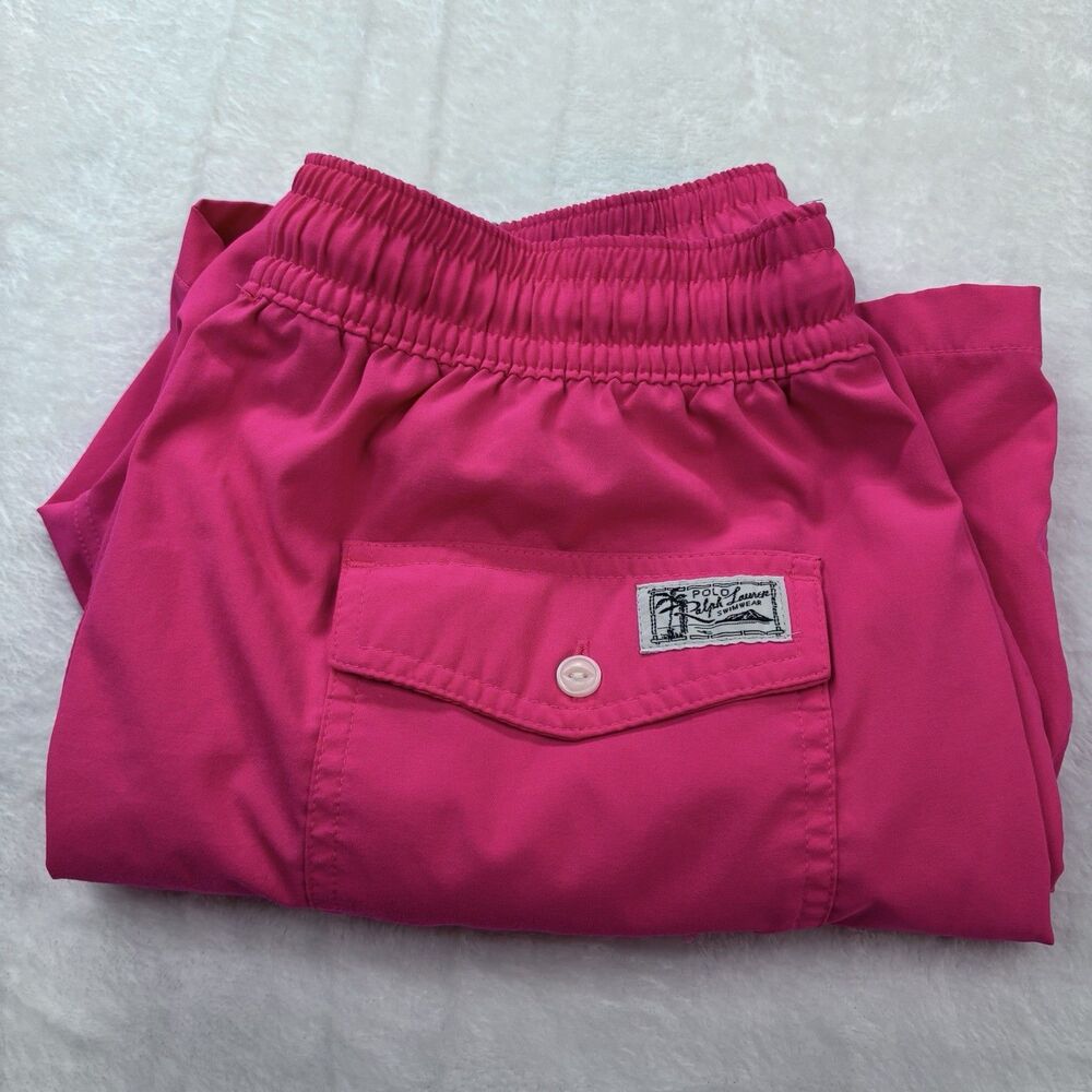 Polo Ralph Lauren Swimwear Trunks Men's Medium Pink Teal Pony Lined  Shorts - Picture 16 of 16